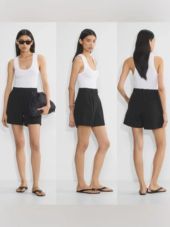 Aritzia Babaton Pleated Mid Thigh Short Size 6 - Picture 1 of 8